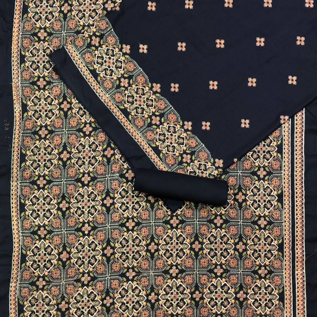 Karandi 3-Piece with Karandi Embroided Shawl