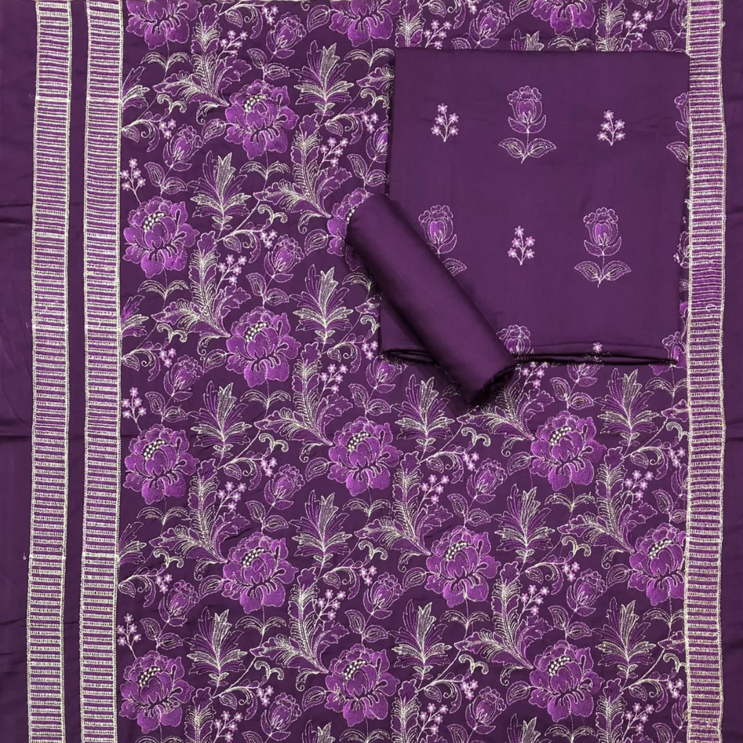 Karandi 3-Piece with Karandi Embroided Shawl