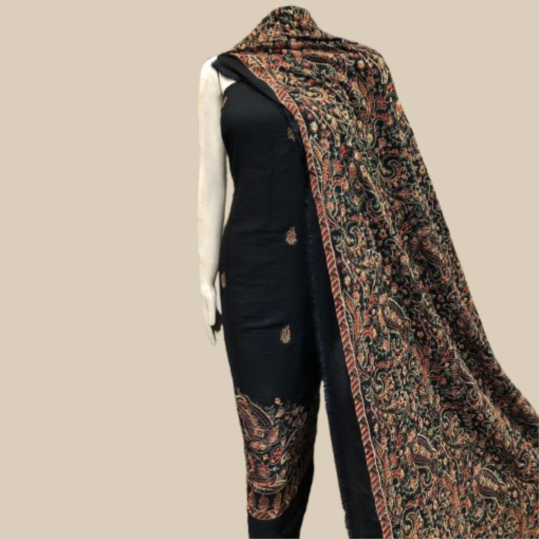 Karandi 3-Piece with Karandi Embroided Shawl