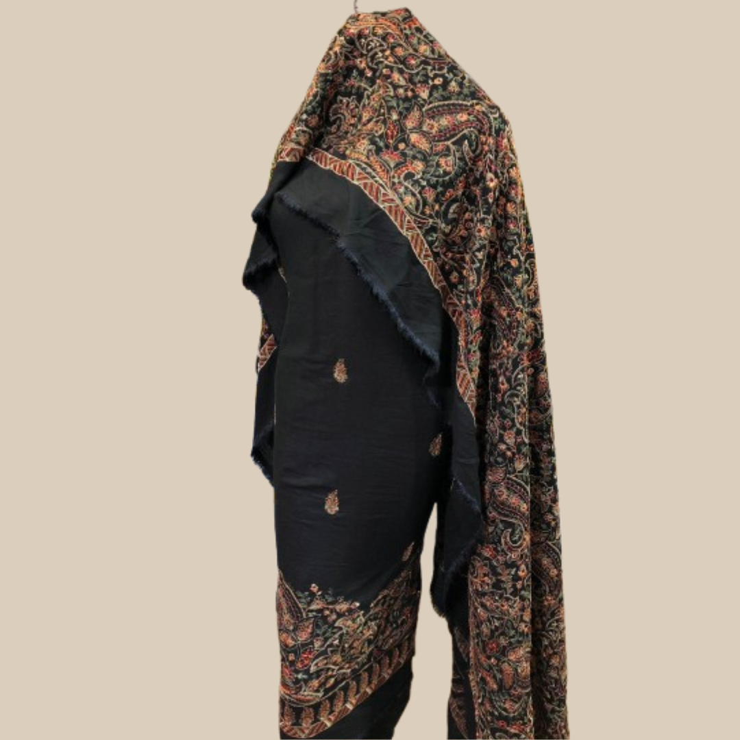Karandi 3-Piece with Karandi Embroided Shawl